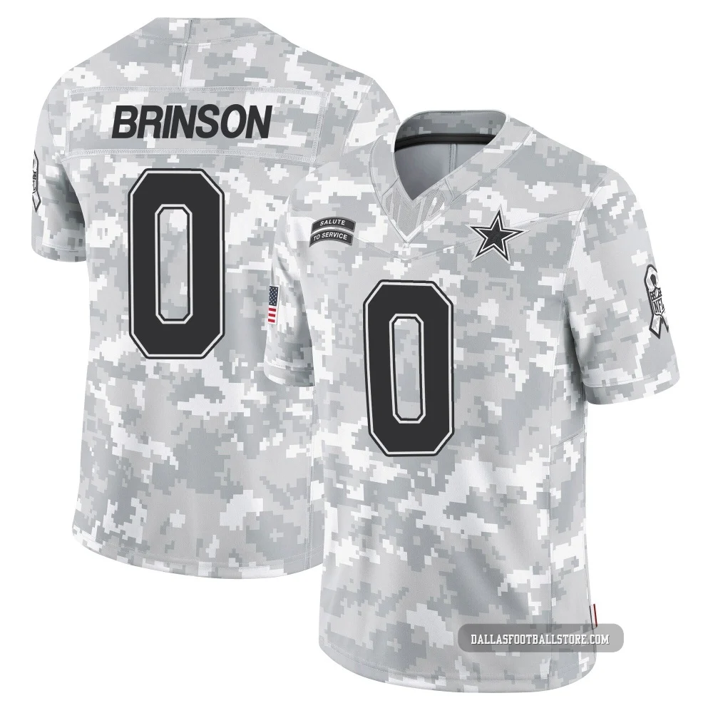 Romello Brinson Dallas Cowboys ＃0 Limited Men's Arctic Camo 2024 Salute to Service Jersey