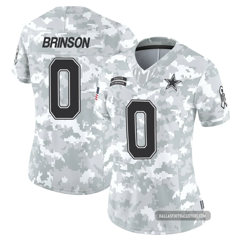 Romello Brinson Dallas Cowboys ＃0 Limited Women's Arctic Camo 2024 Salute to Service Jersey