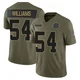 Sam Williams Dallas Cowboys ＃54 Limited Men's Olive 2025 Salute to Service Jersey