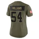 Sam Williams Dallas Cowboys ＃54 Limited Women's Olive 2025 Salute to Service Jersey