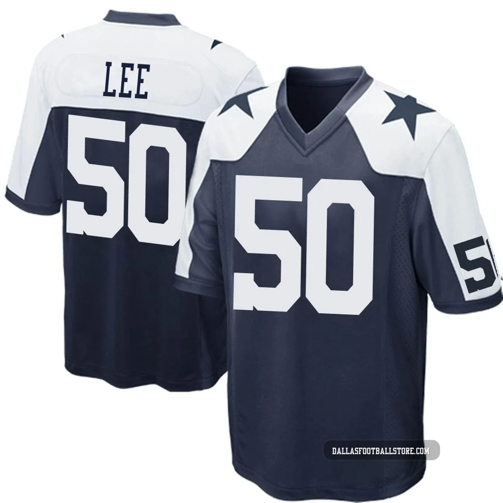 Sean Lee Dallas Cowboys ＃50 Game Men's Navy Blue Throwback Jersey
