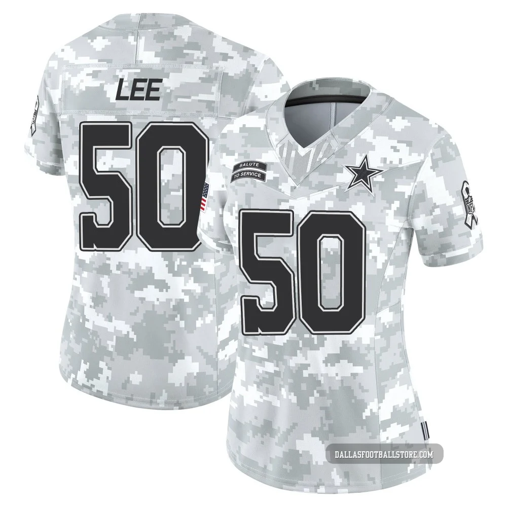 Sean Lee Dallas Cowboys ＃50 Limited Women's Arctic Camo 2024 Salute to Service Jersey