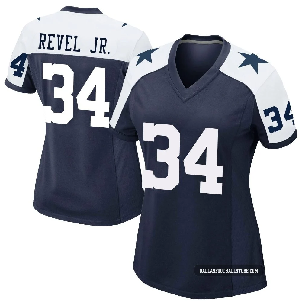 Shavon Revel Jr. Dallas Cowboys ＃34 Game Women's Navy Alternate Jersey