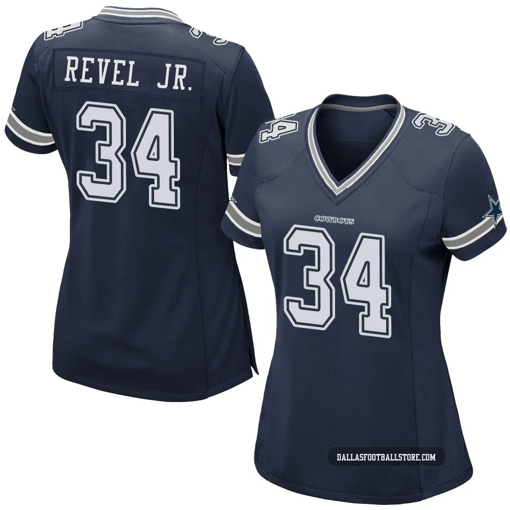 Shavon Revel Jr. Dallas Cowboys ＃34 Game Women's Navy Team Color Jersey