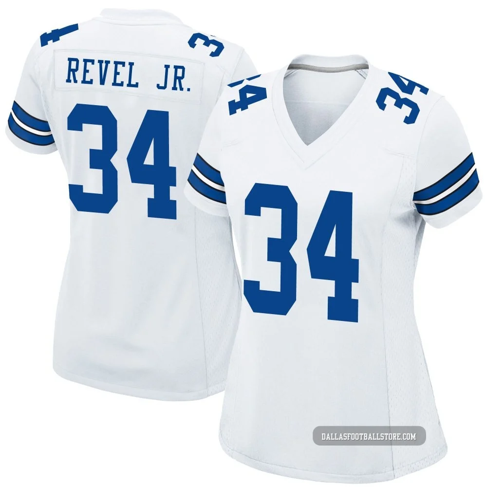 Shavon Revel Jr. Dallas Cowboys ＃34 Game Women's White Jersey