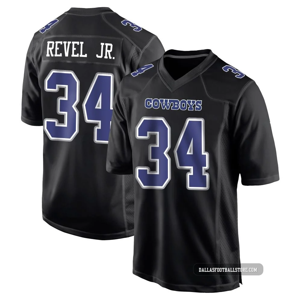 Shavon Revel Jr. Dallas Cowboys ＃34 Game Youth Black Carbon Fashion Jersey