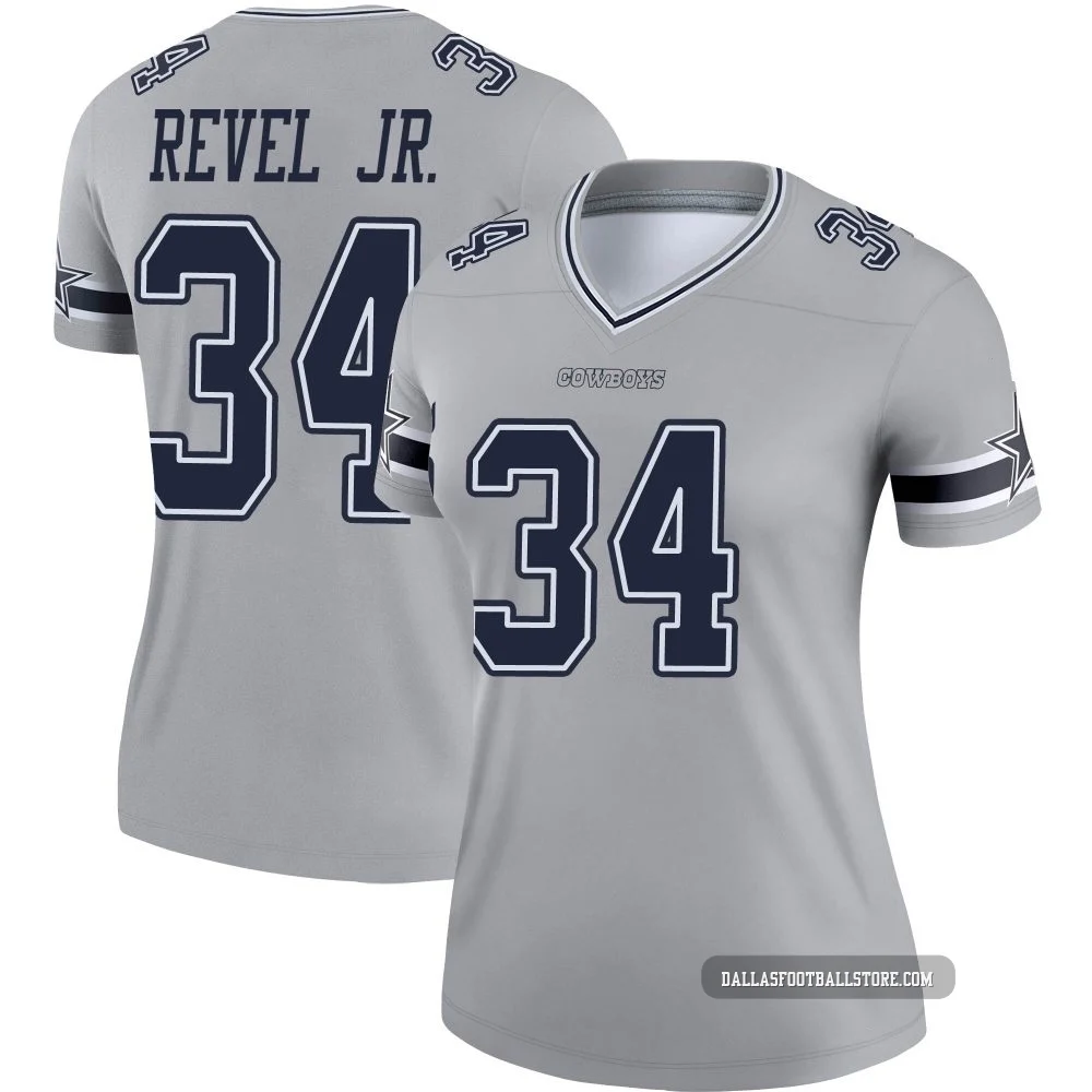 Shavon Revel Jr. Dallas Cowboys ＃34 Legend Women's Gray Inverted Jersey