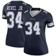 Shavon Revel Jr. Dallas Cowboys ＃34 Legend Women's Navy Jersey
