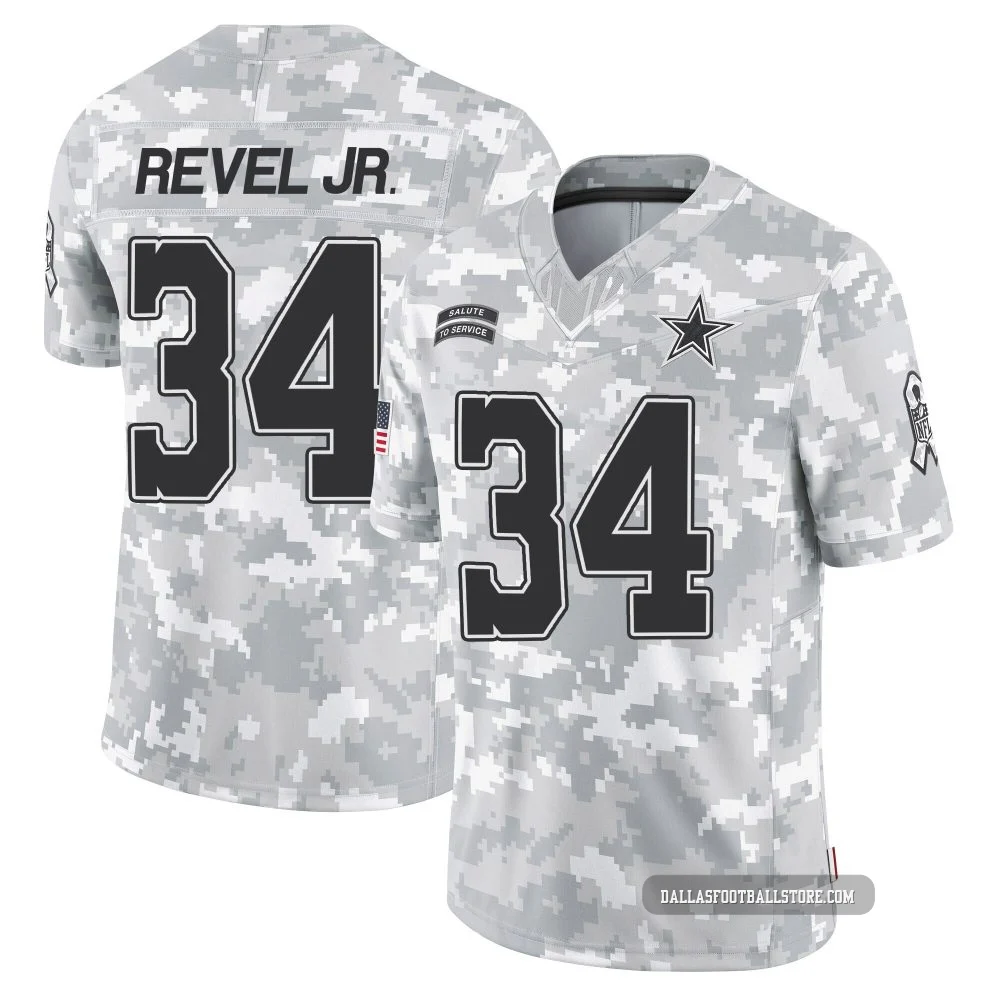 Shavon Revel Jr. Dallas Cowboys ＃34 Limited Youth Arctic Camo 2024 Salute to Service Jersey