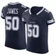 Shemar James Dallas Cowboys ＃50 Elite Men's Navy Vapor F.U.S.E. Jersey