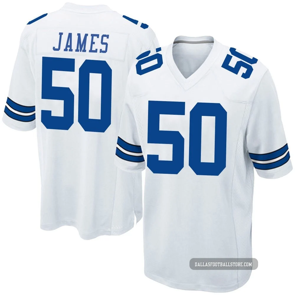Shemar James Dallas Cowboys ＃50 Game Men's White Jersey