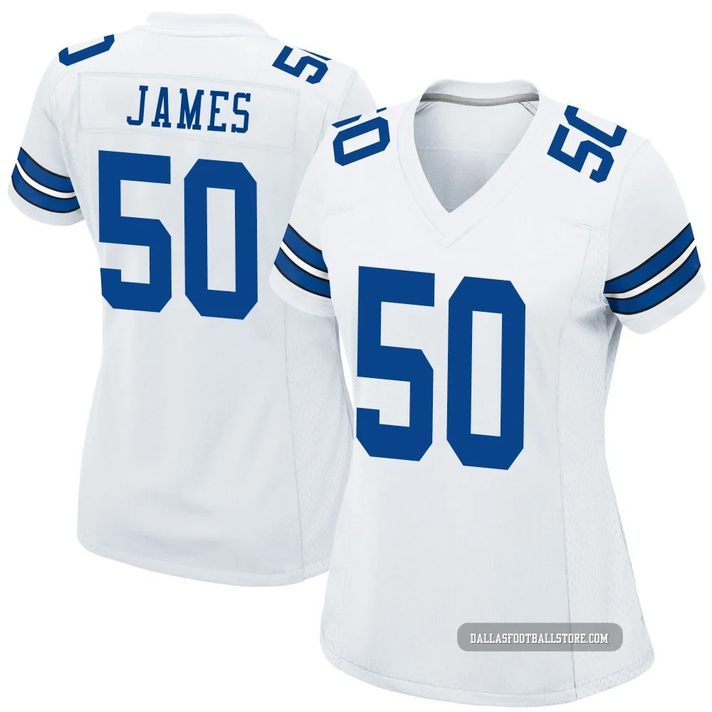 Shemar James Dallas Cowboys ＃50 Game Women's White Jersey