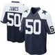 Shemar James Dallas Cowboys ＃50 Game Youth Navy Blue Throwback Jersey