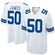 Shemar James Dallas Cowboys ＃50 Game Youth White Jersey