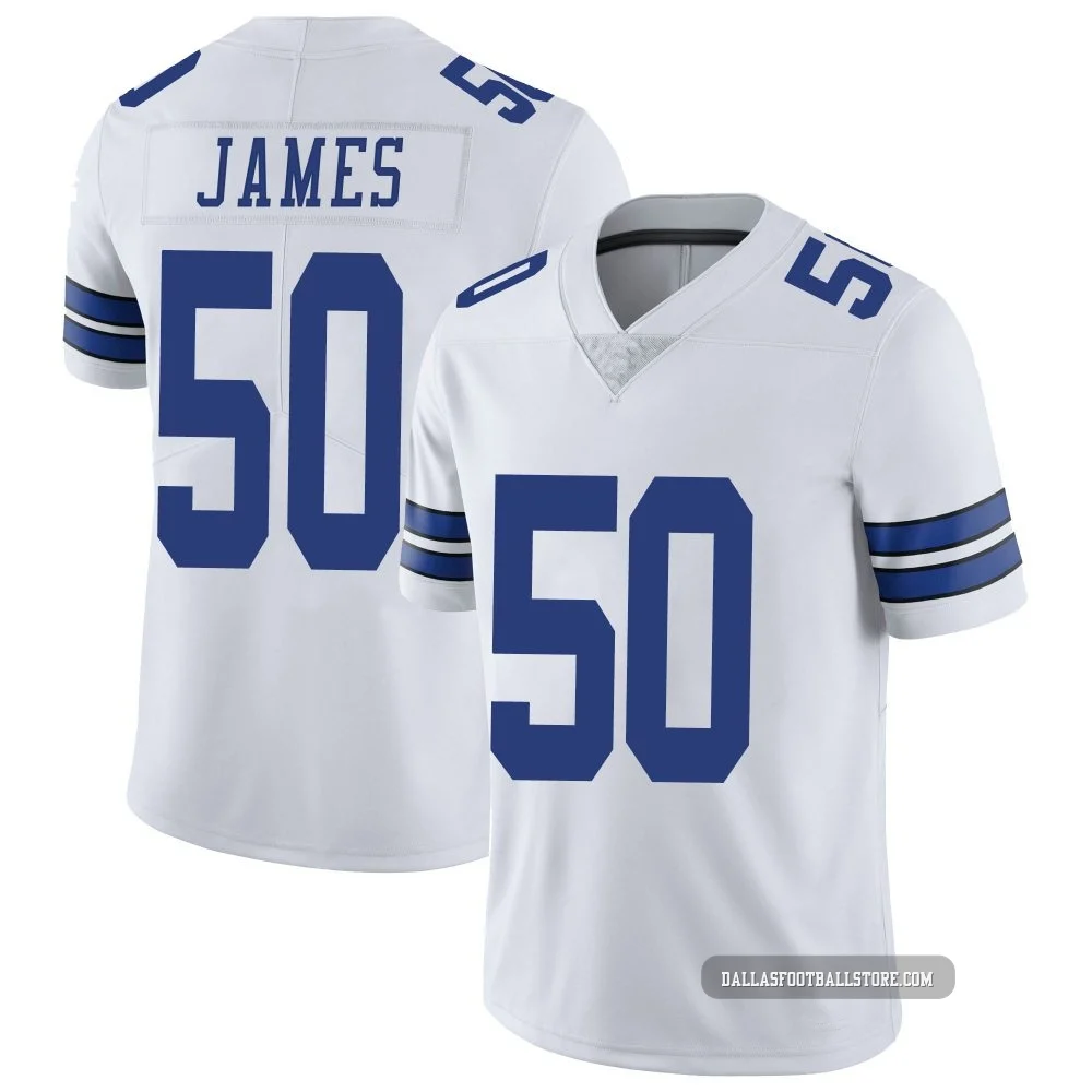 Shemar James Dallas Cowboys ＃50 Limited Men's White Vapor Untouchable Jersey