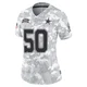 Shemar James Dallas Cowboys ＃50 Limited Women's Arctic Camo 2024 Salute to Service Jersey