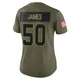 Shemar James Dallas Cowboys ＃50 Limited Women's Olive 2025 Salute to Service Jersey