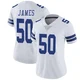 Shemar James Dallas Cowboys ＃50 Limited Women's White Vapor Untouchable Jersey