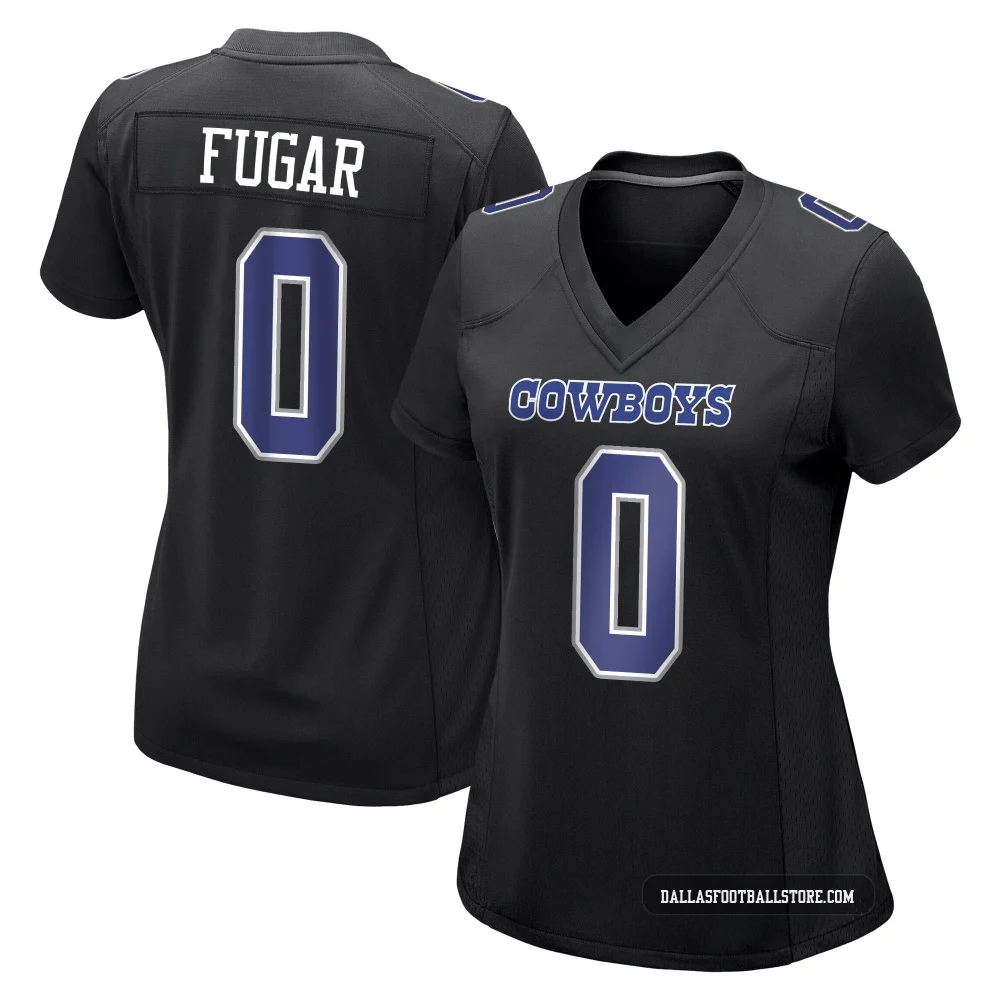 Sidney Fugar Dallas Cowboys ＃0 Game Women's Black Carbon Fashion Jersey
