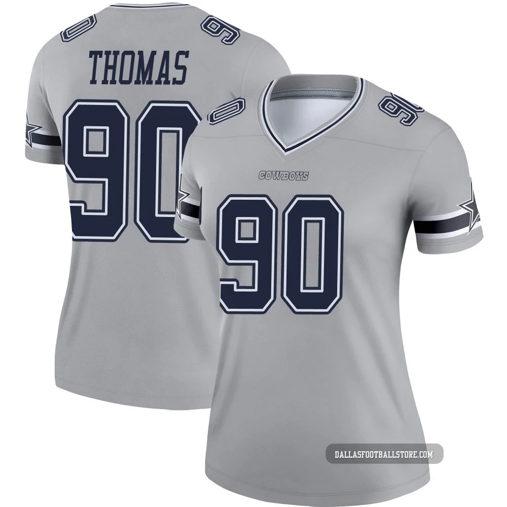Solomon Thomas Dallas Cowboys ＃90 Legend Women's Gray Inverted Jersey