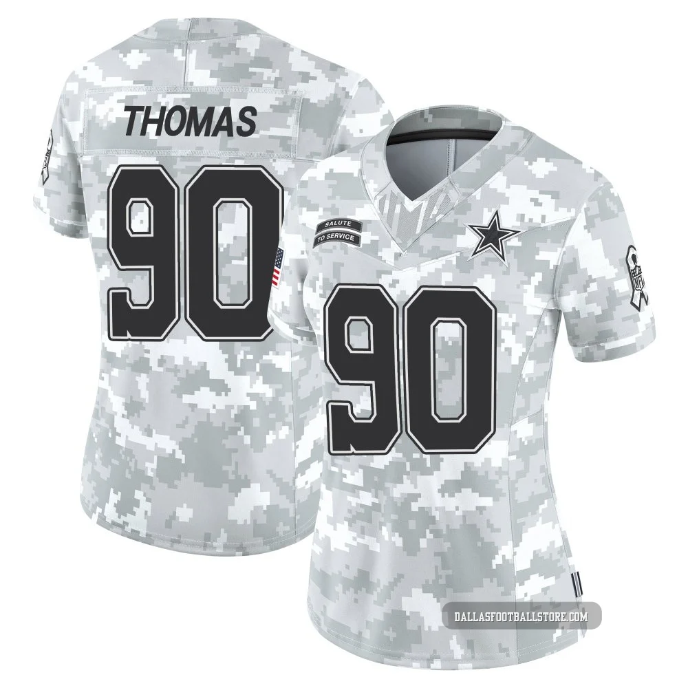Solomon Thomas Dallas Cowboys ＃90 Limited Women's Arctic Camo 2024 Salute to Service Jersey
