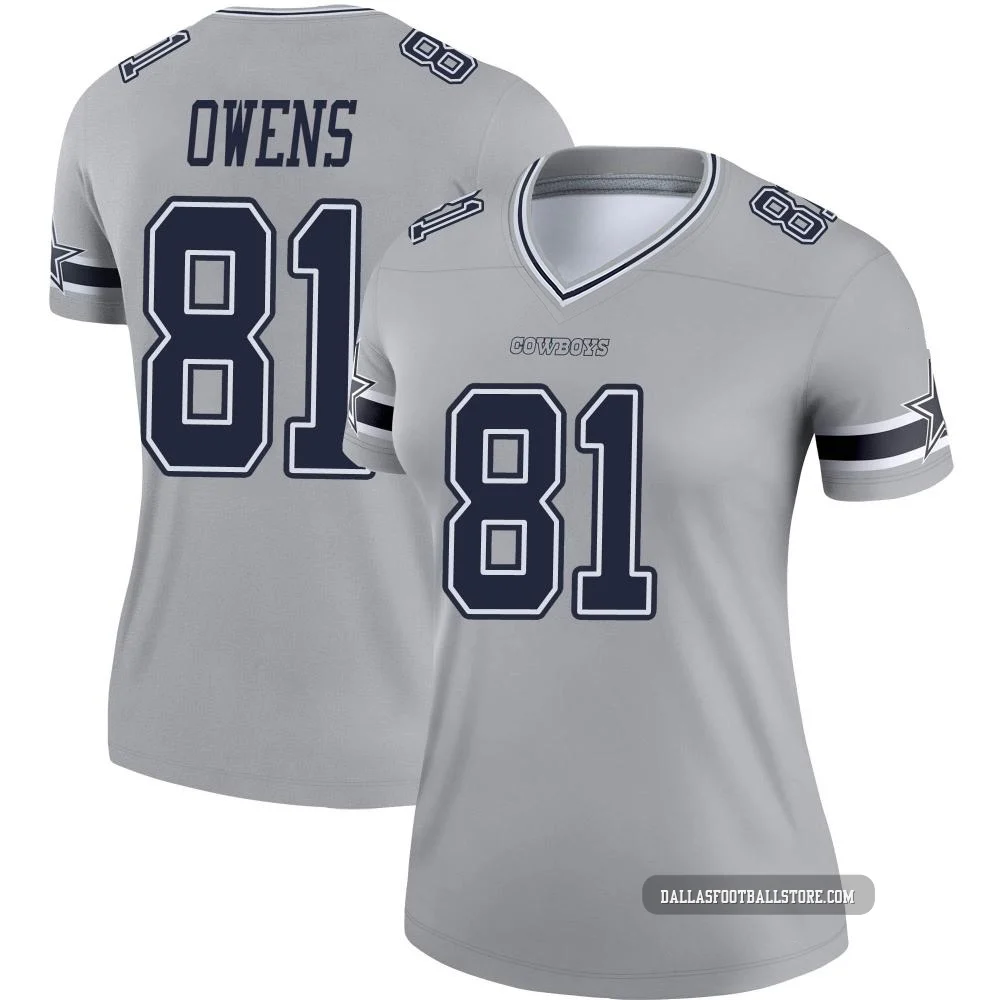 Terrell Owens Dallas Cowboys ＃81 Legend Women's Gray Inverted Jersey