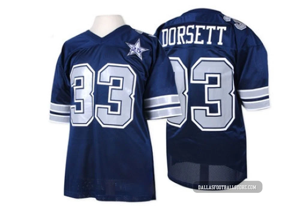 Tony Dorsett Dallas Cowboys ＃33 Authentic Men's Navy Blue Mitchell And Ness 25TH Patch Throwback Jersey