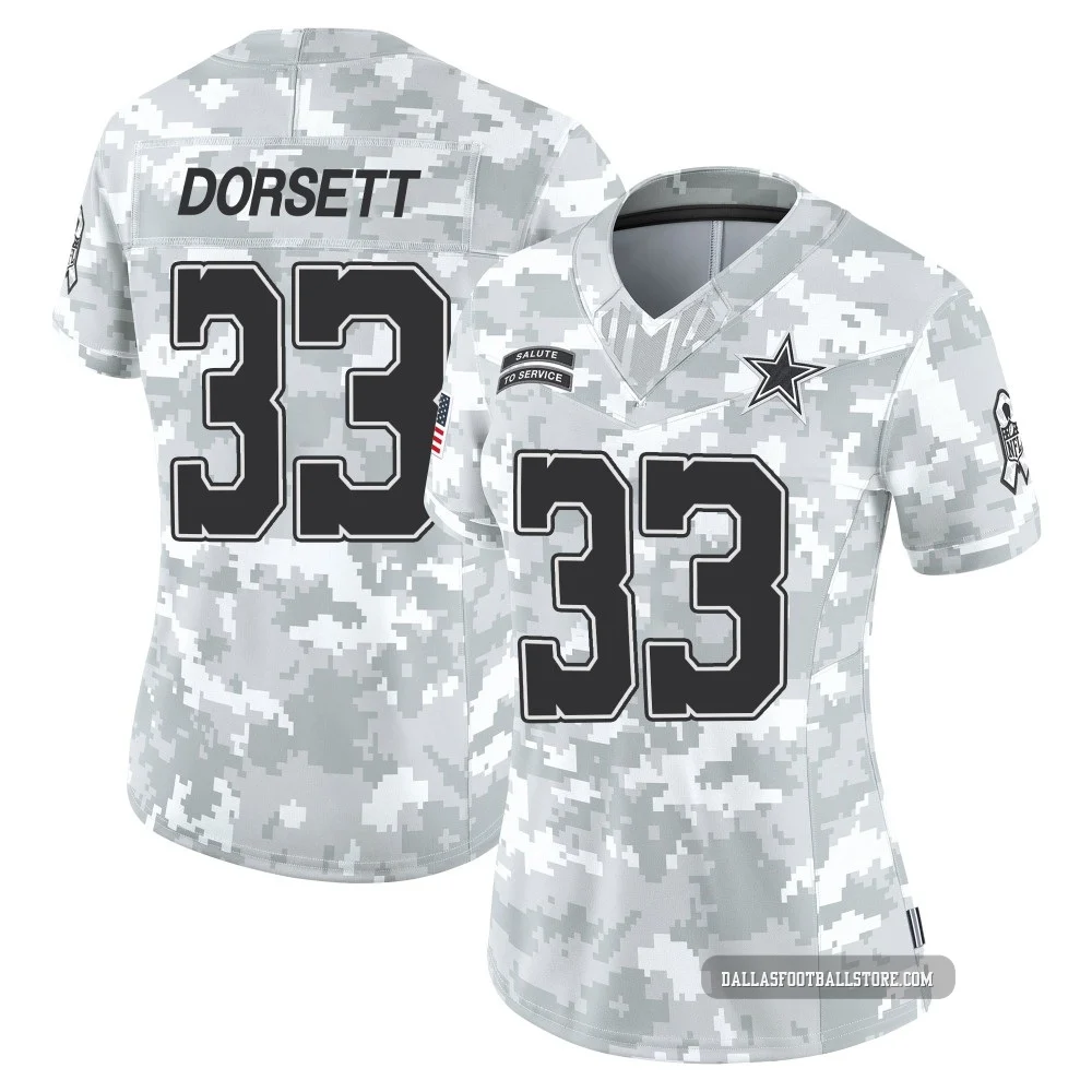 Tony Dorsett Dallas Cowboys ＃33 Limited Women's Arctic Camo 2024 Salute to Service Jersey