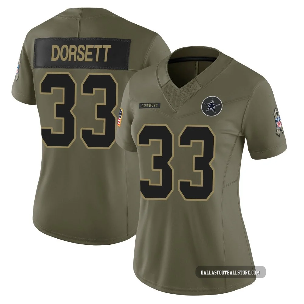 Tony Dorsett Dallas Cowboys ＃33 Limited Women's Olive 2025 Salute to Service Jersey