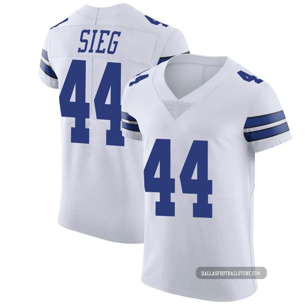 Trent Sieg Dallas Cowboys ＃44 Elite Men's White Vapor Untouchable Jersey