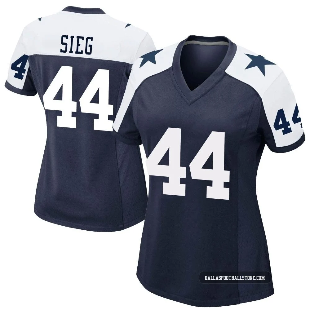 Trent Sieg Dallas Cowboys ＃44 Game Women's Navy Alternate Jersey