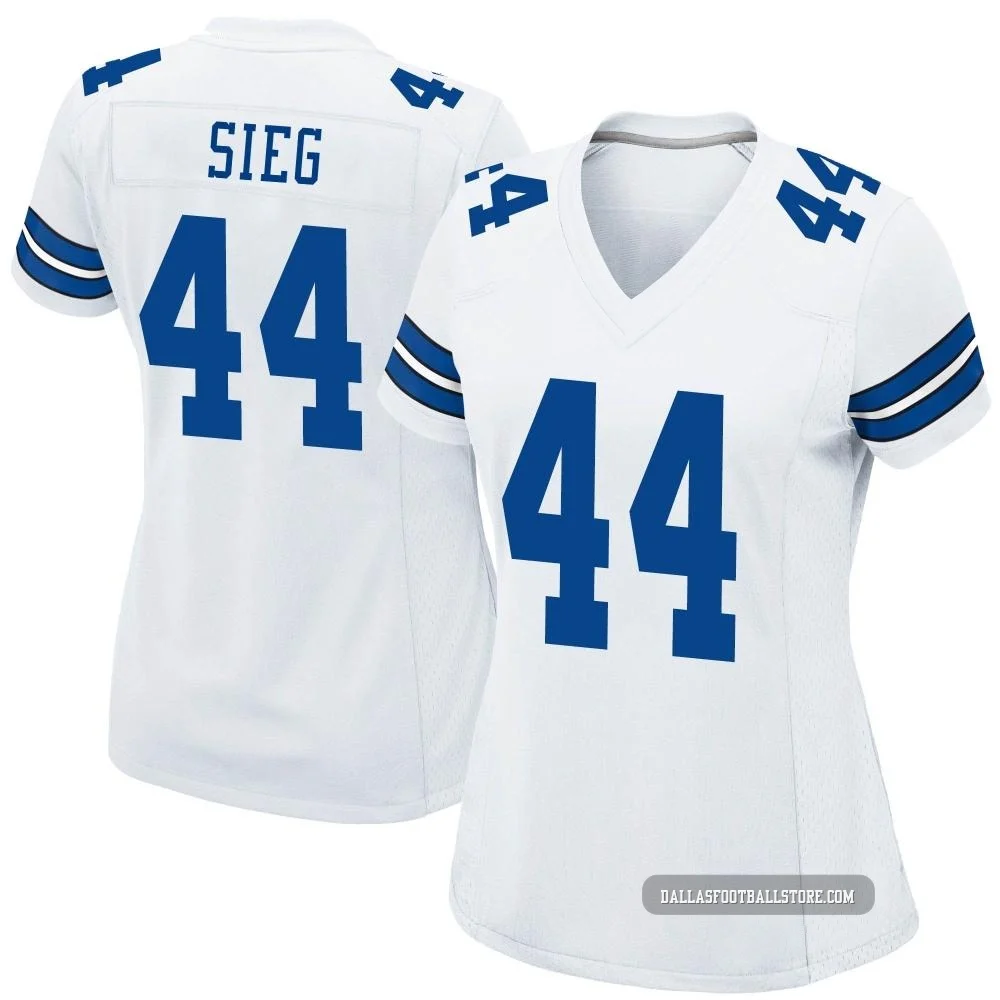 Trent Sieg Dallas Cowboys ＃44 Game Women's White Jersey