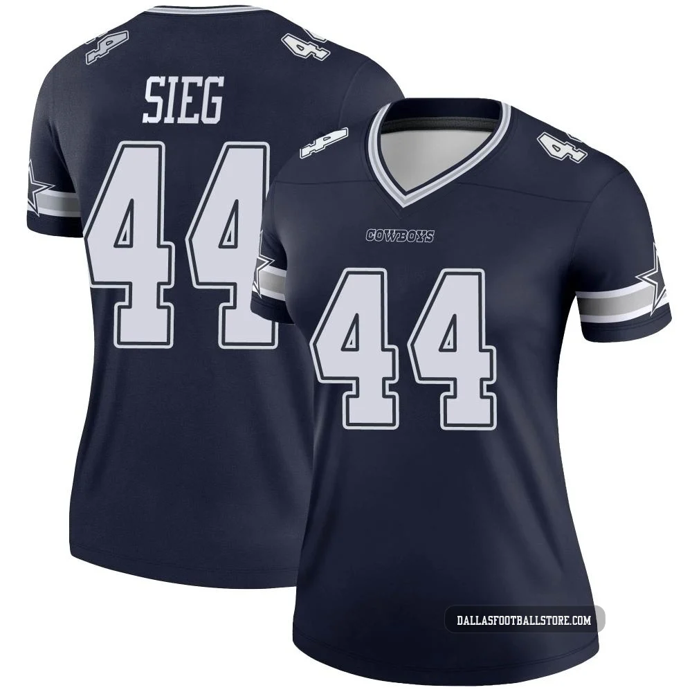 Trent Sieg Dallas Cowboys ＃44 Legend Women's Navy Jersey