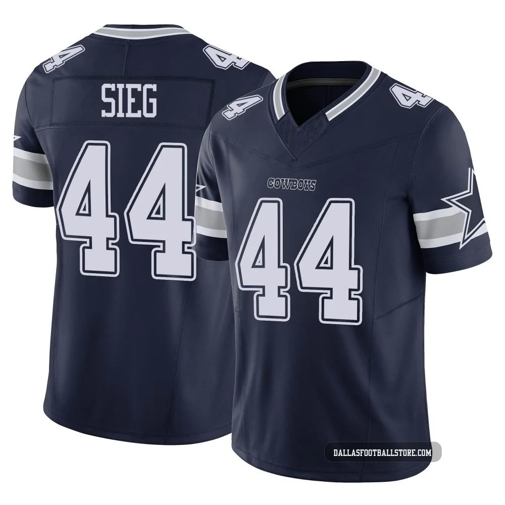 Trent Sieg Dallas Cowboys ＃44 Limited Men's Navy Vapor F.U.S.E. Jersey