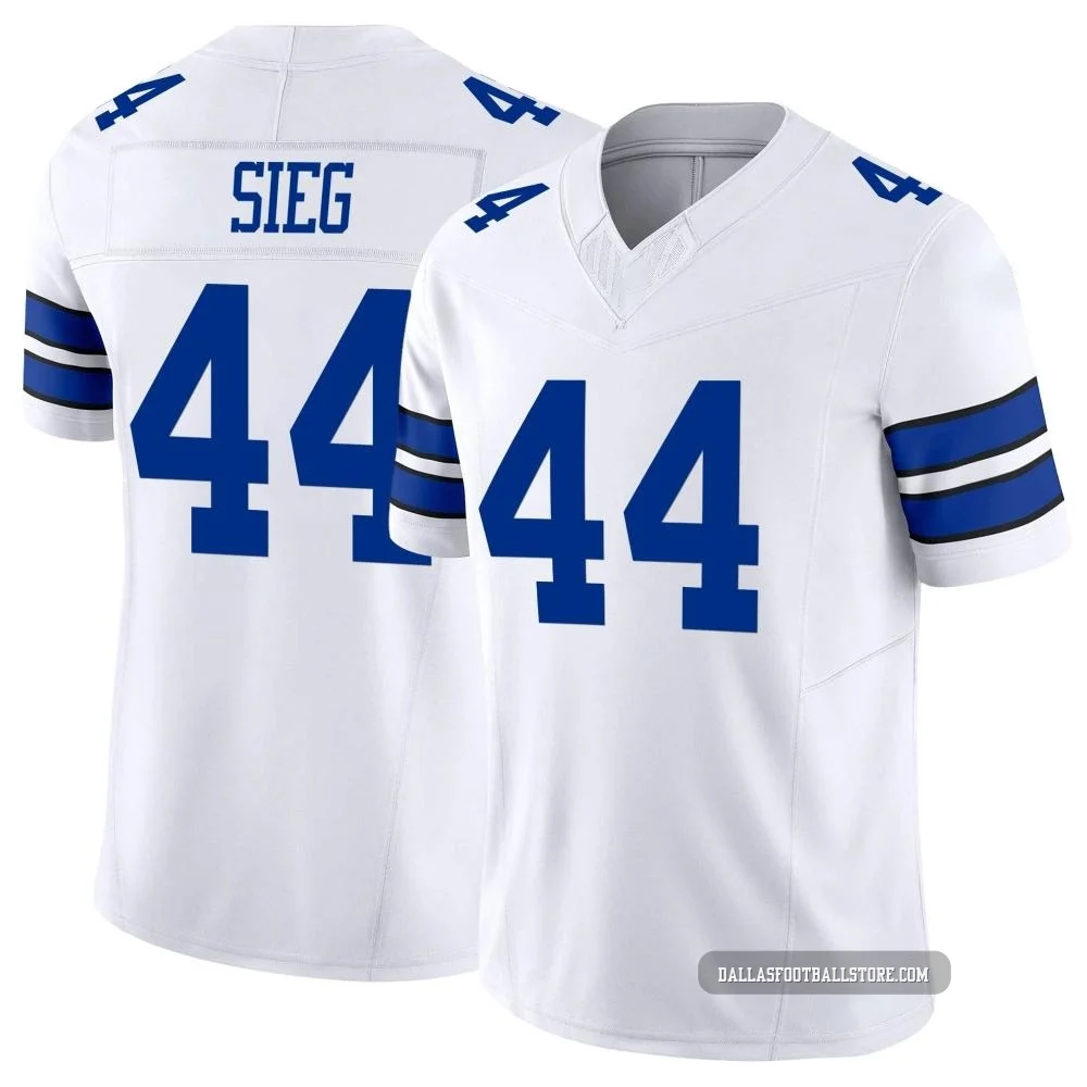 Trent Sieg Dallas Cowboys ＃44 Limited Men's White Vapor F.U.S.E. Jersey