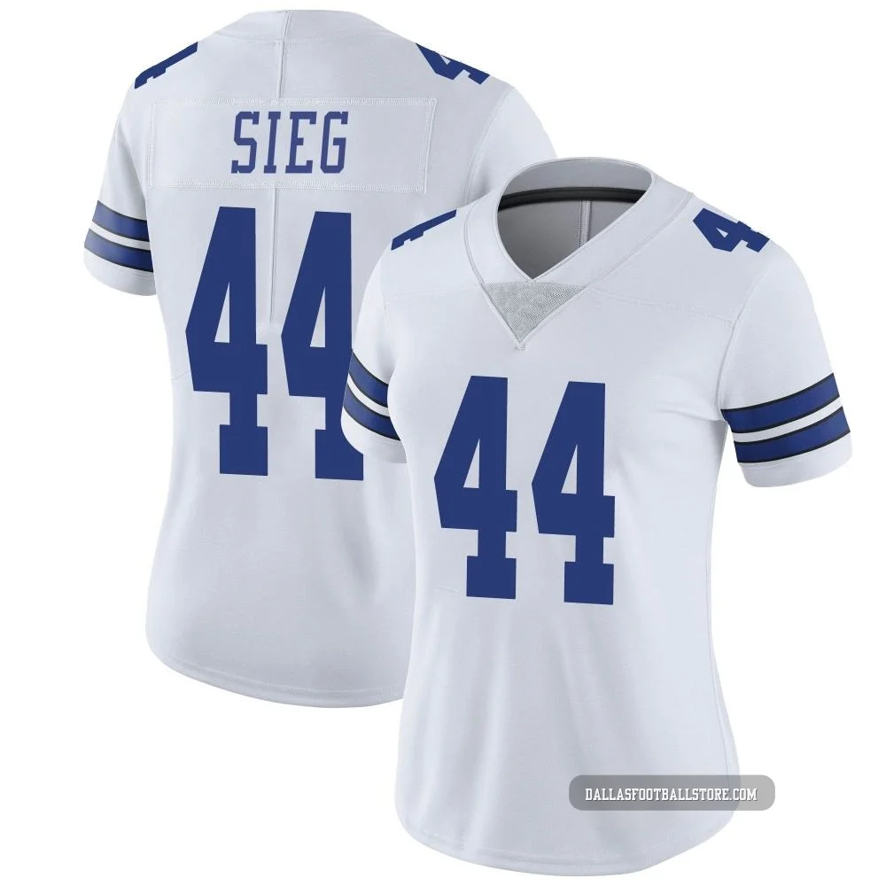 Trent Sieg Dallas Cowboys ＃44 Limited Women's White Vapor Untouchable Jersey