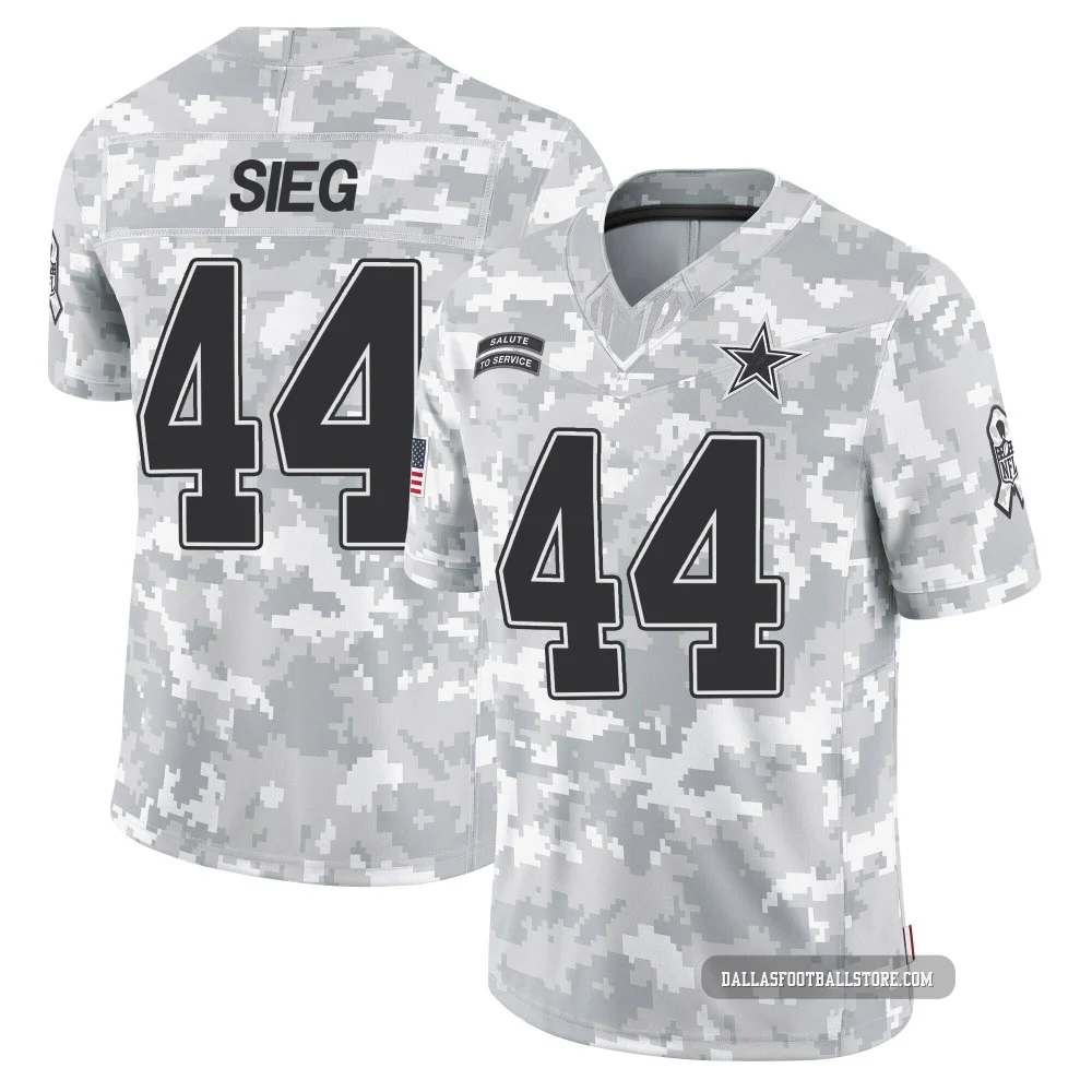 Trent Sieg Dallas Cowboys ＃44 Limited Youth Arctic Camo 2024 Salute to Service Jersey