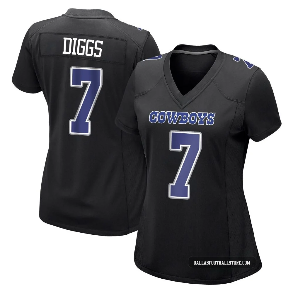 Trevon Diggs Dallas Cowboys ＃7 Game Women's Black Carbon Fashion Jersey