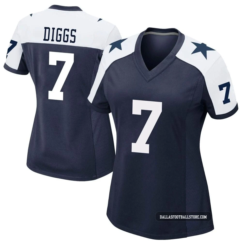 Trevon Diggs Dallas Cowboys ＃7 Game Women's Navy Alternate Jersey