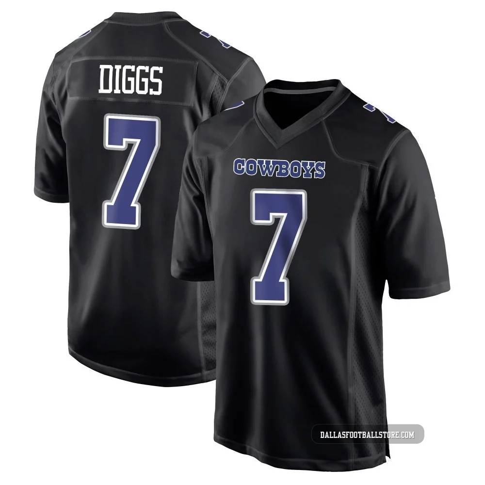 Trevon Diggs Dallas Cowboys ＃7 Game Youth Black Carbon Fashion Jersey