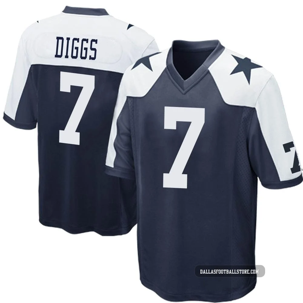 Trevon Diggs Dallas Cowboys ＃7 Game Youth Navy Blue Throwback Jersey