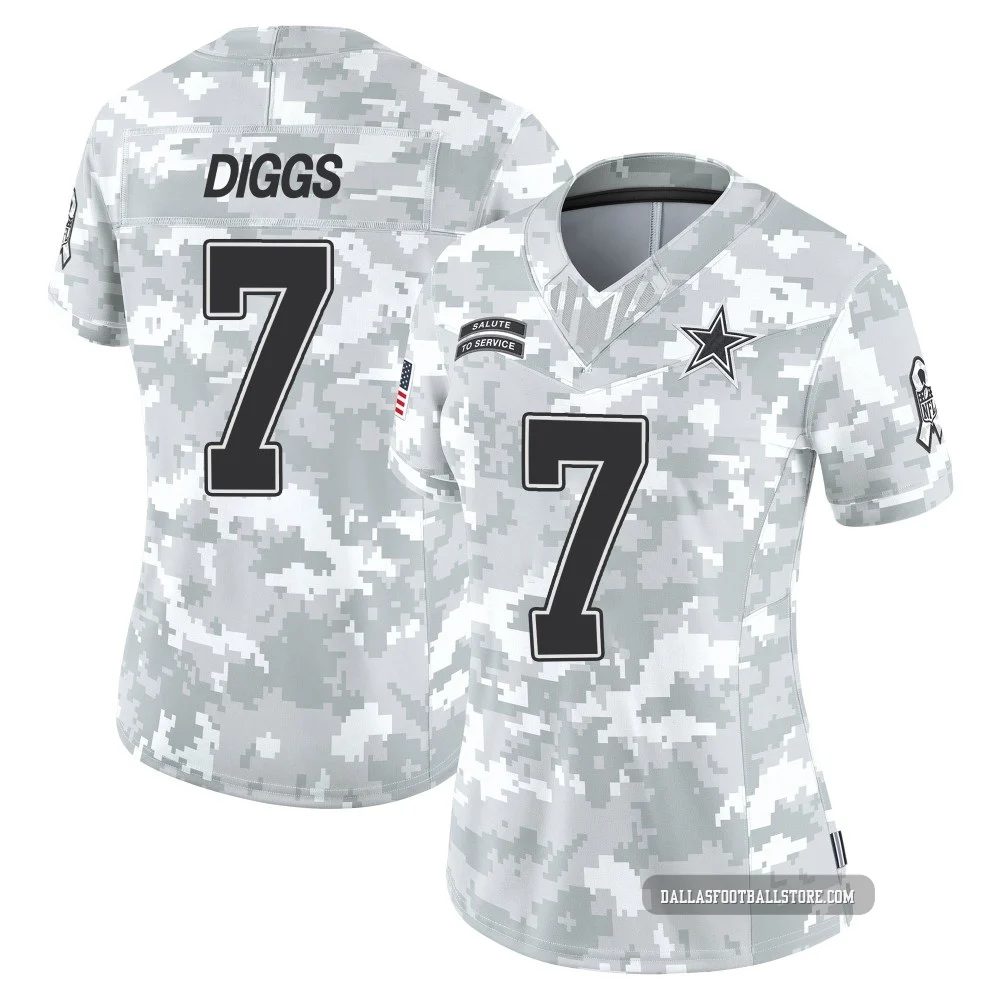Trevon Diggs Dallas Cowboys ＃7 Limited Women's Arctic Camo 2024 Salute to Service Jersey