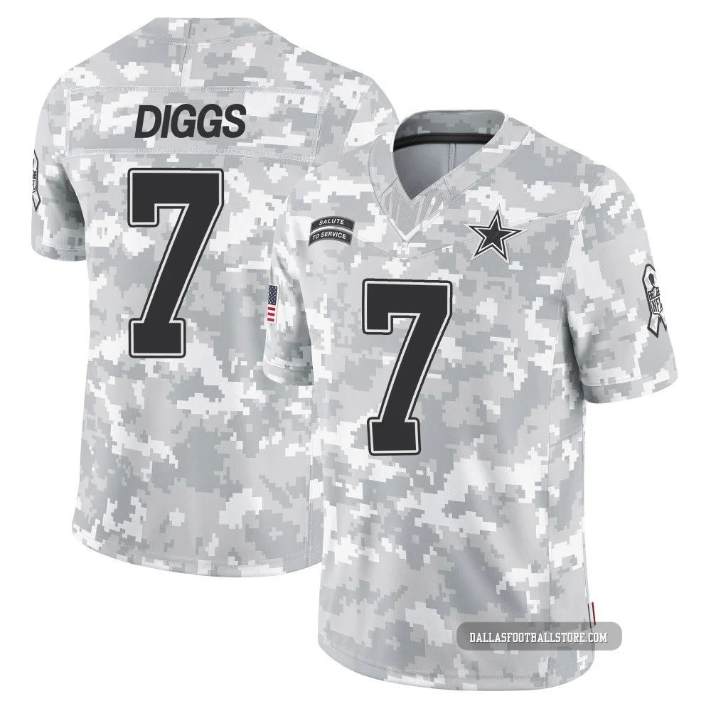 Trevon Diggs Dallas Cowboys ＃7 Limited Youth Arctic Camo 2024 Salute to Service Jersey