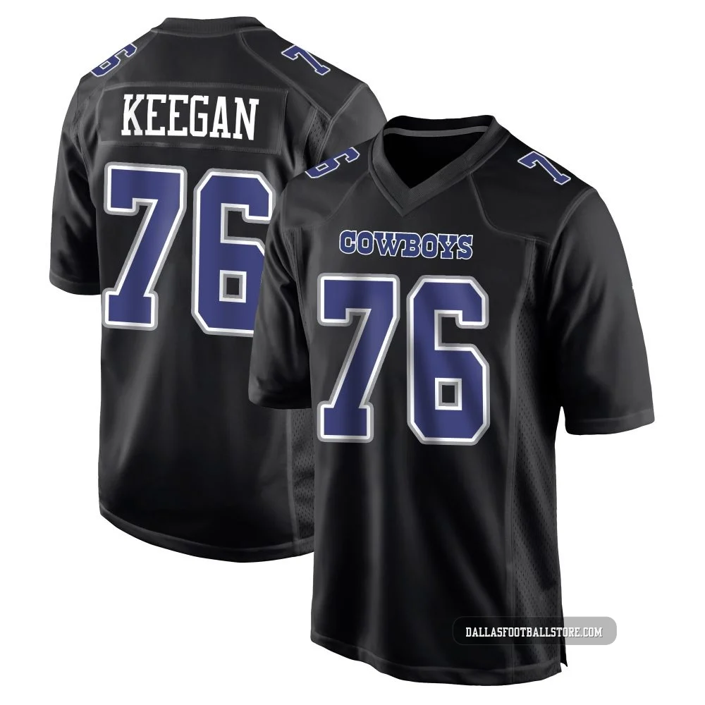 Trevor Keegan Dallas Cowboys ＃76 Game Men's Black Carbon Fashion Jersey