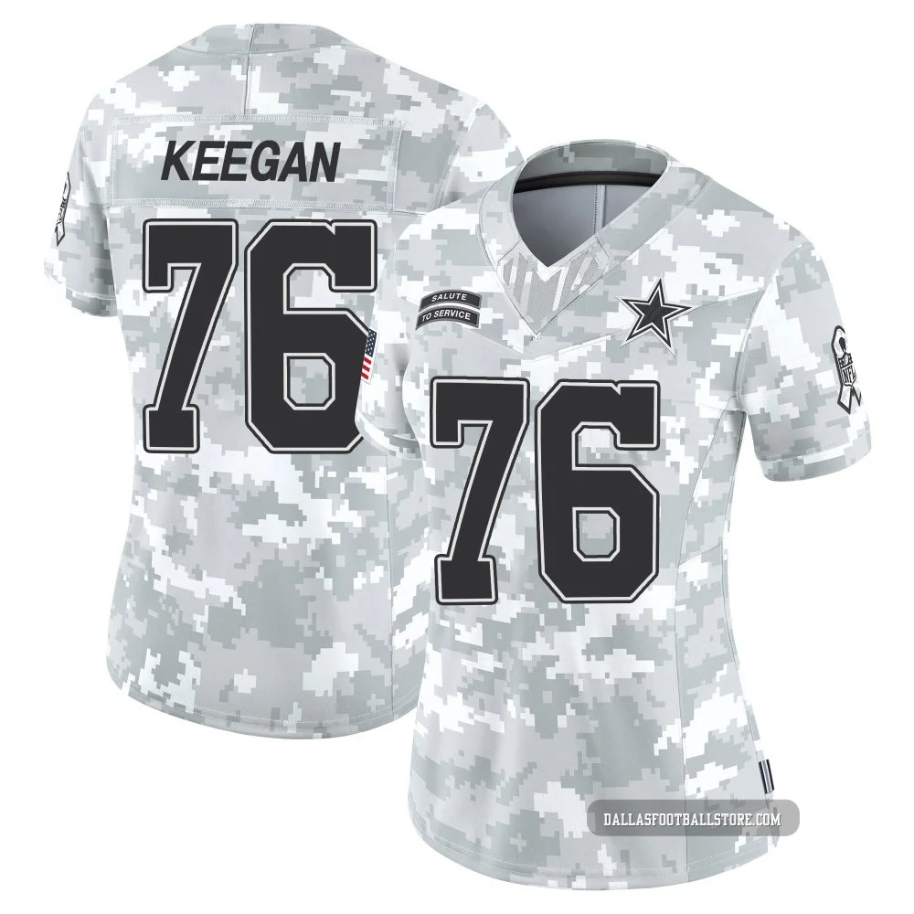 Trevor Keegan Dallas Cowboys ＃76 Limited Women's Arctic Camo 2024 Salute to Service Jersey