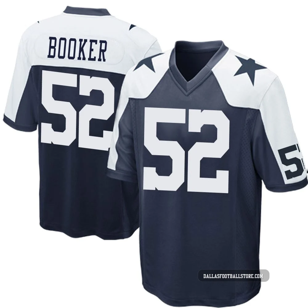 Tyler Booker Dallas Cowboys ＃52 Game Youth Navy Blue Throwback Jersey