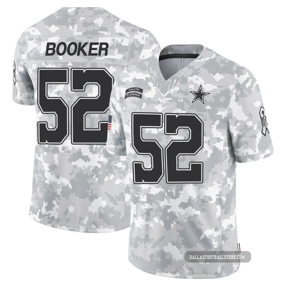 Tyler Booker Dallas Cowboys ＃52 Limited Men's Arctic Camo 2024 Salute to Service Jersey