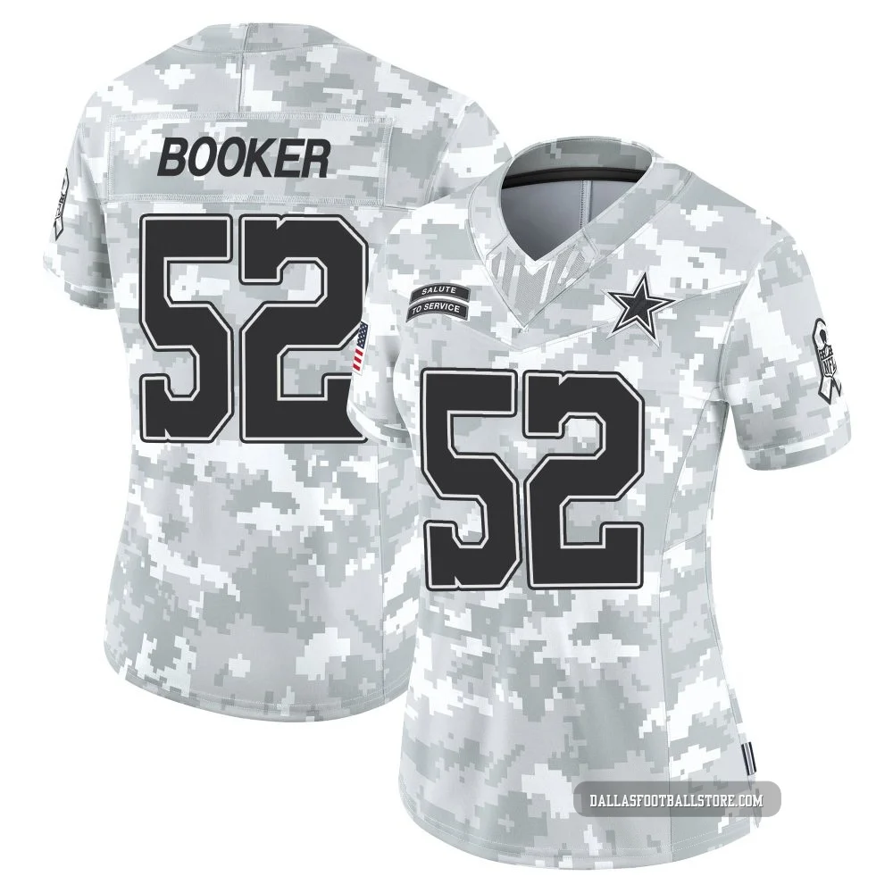 Tyler Booker Dallas Cowboys ＃52 Limited Women's Arctic Camo 2024 Salute to Service Jersey