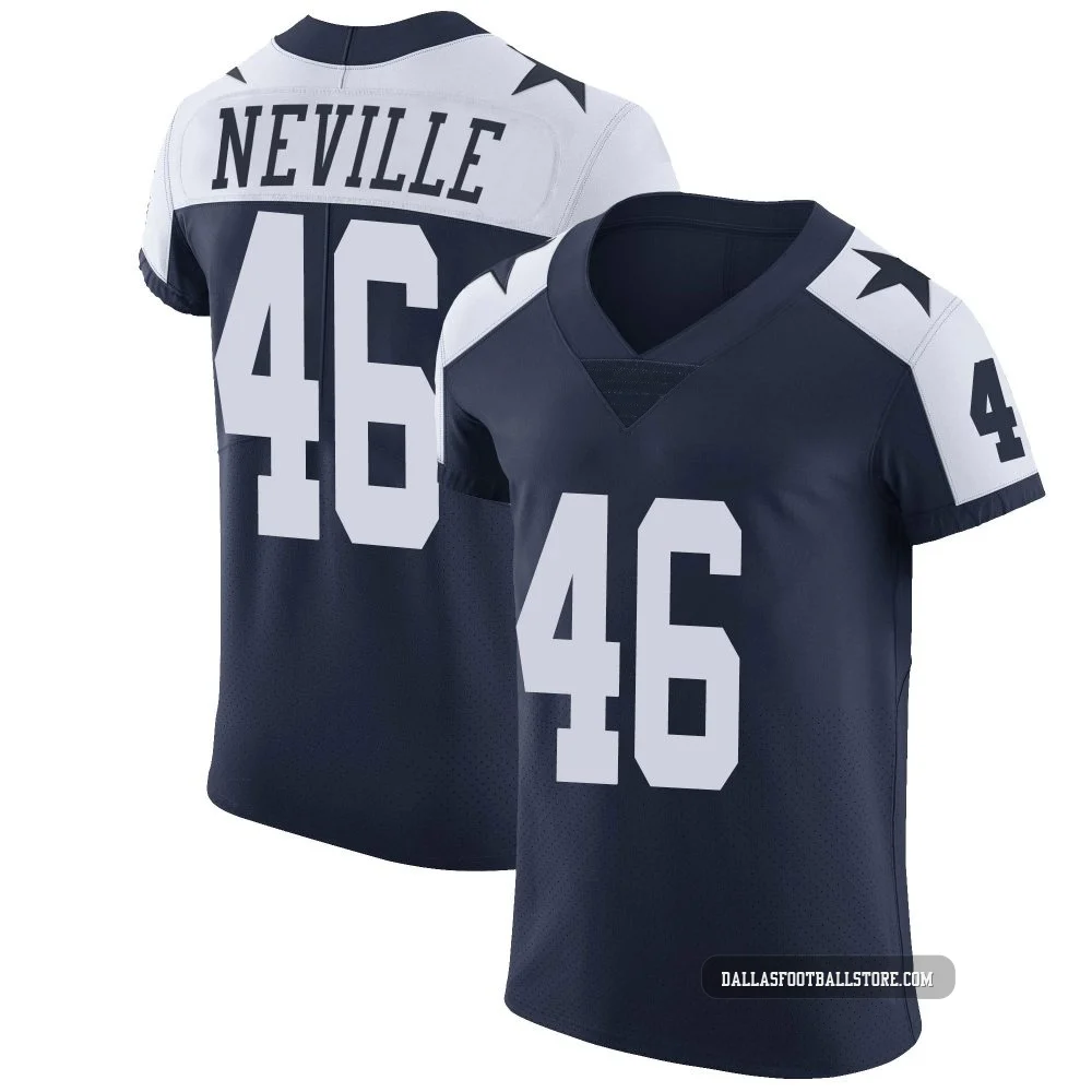 Tyler Neville Dallas Cowboys ＃46 Elite Men's Navy Alternate Vapor Untouchable Jersey