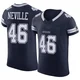 Tyler Neville Dallas Cowboys ＃46 Elite Men's Navy Vapor F.U.S.E. Jersey